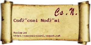 Csécsei Noémi névjegykártya