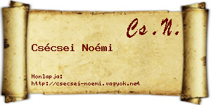 Csécsei Noémi névjegykártya